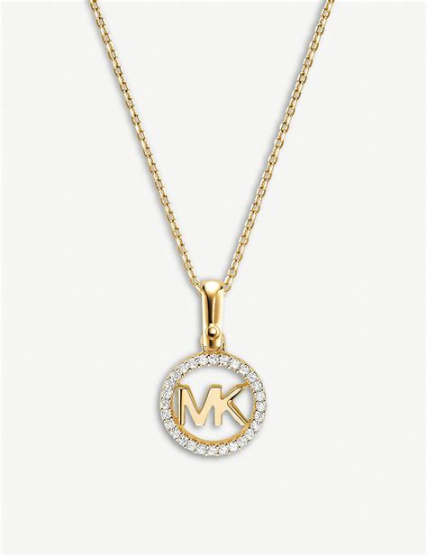 michael kors gold choker necklace|Michael Kors initial necklace.